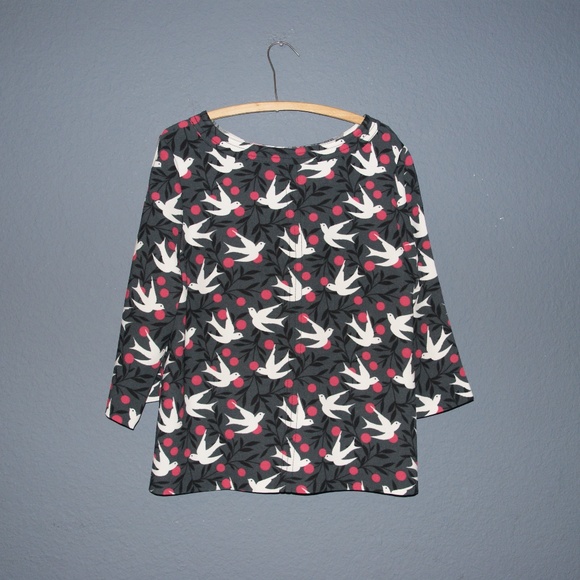 BODEN Swallow Vine Bird Print Alda Top Blouse [E6] - Picture 6 of 8